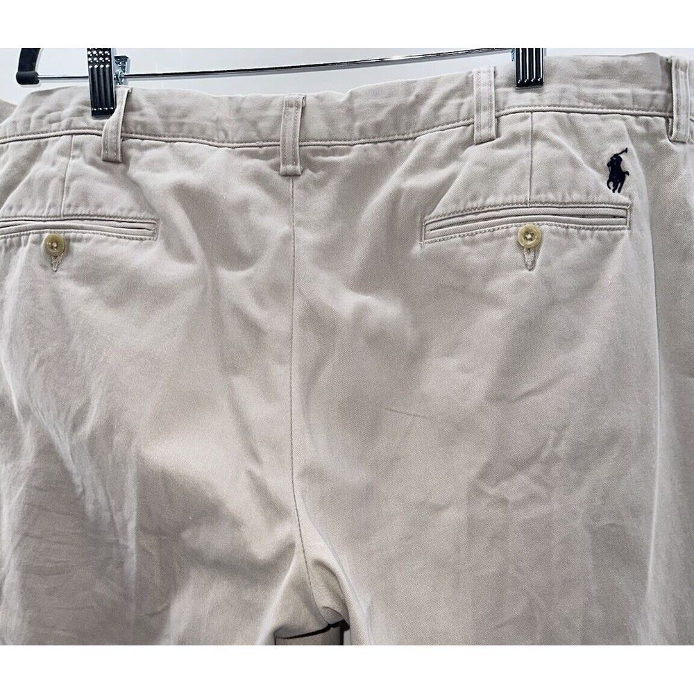 Polo Ralph Lauren Men's Preston Khaki Chino‎ Pants 38x32 Flat Front 100% Cotton
